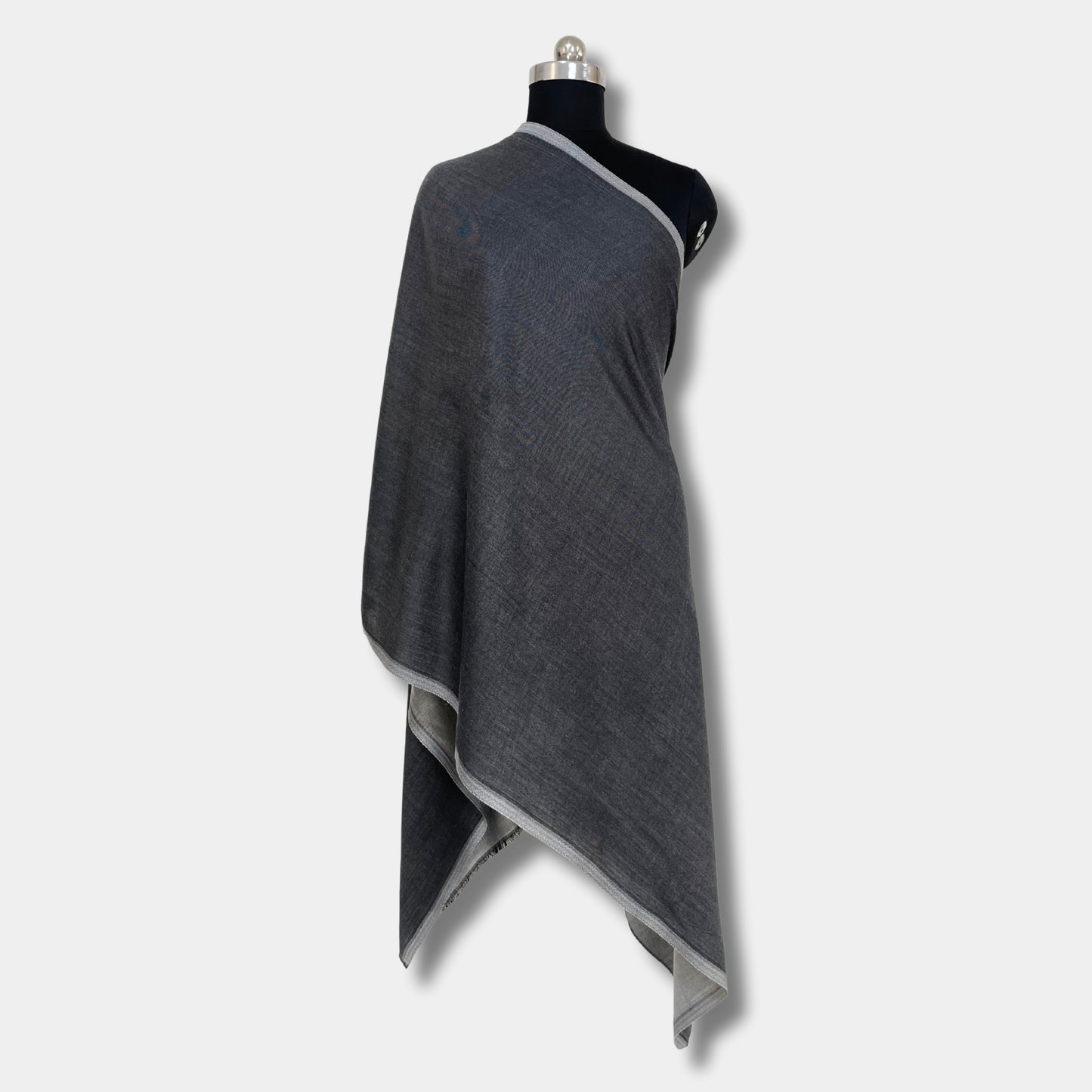 reversible pashmina silk stole (grey)