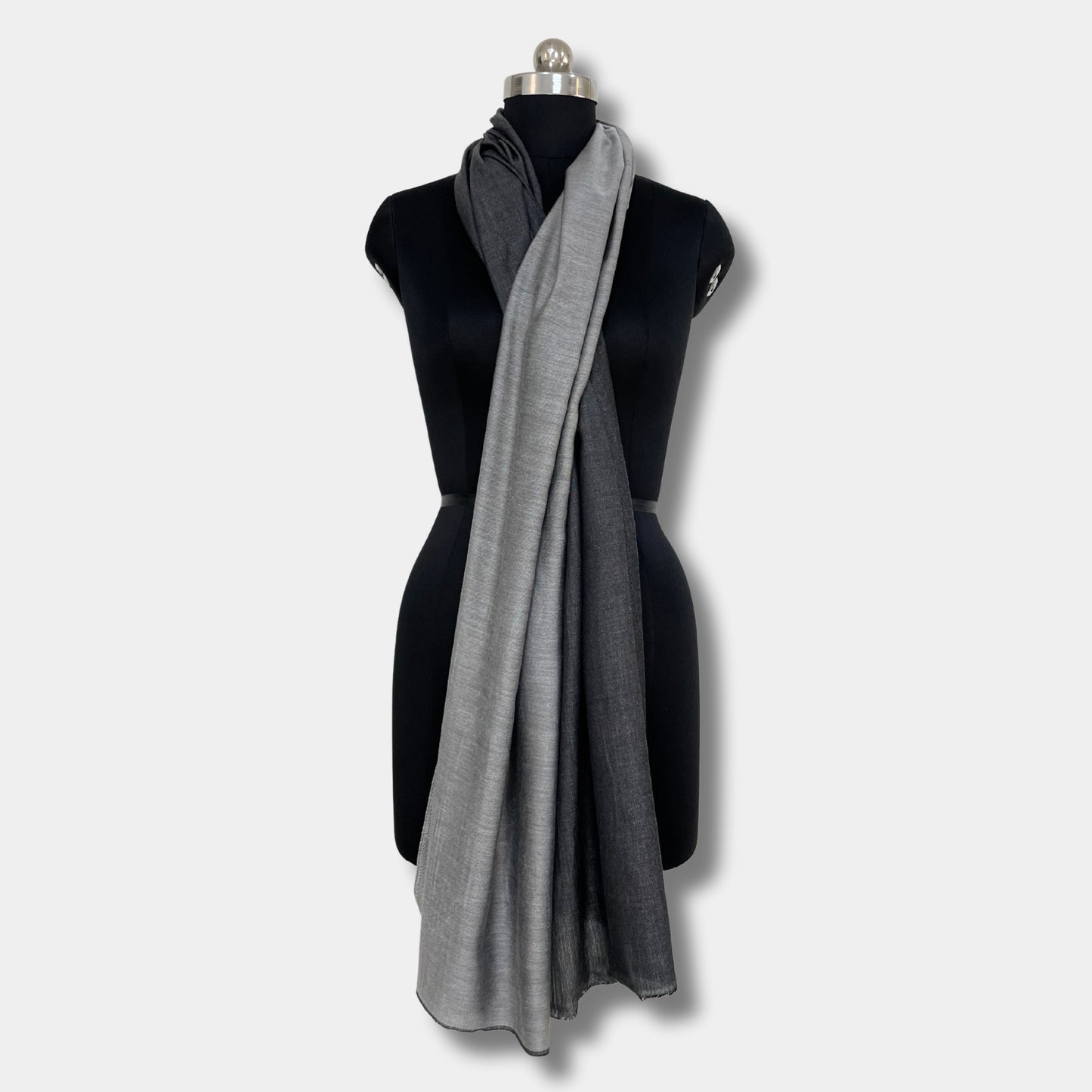 reversible pashmina silk stole (grey)