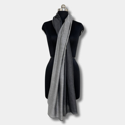 Reversible Pashmina Silk Stole (Grey)