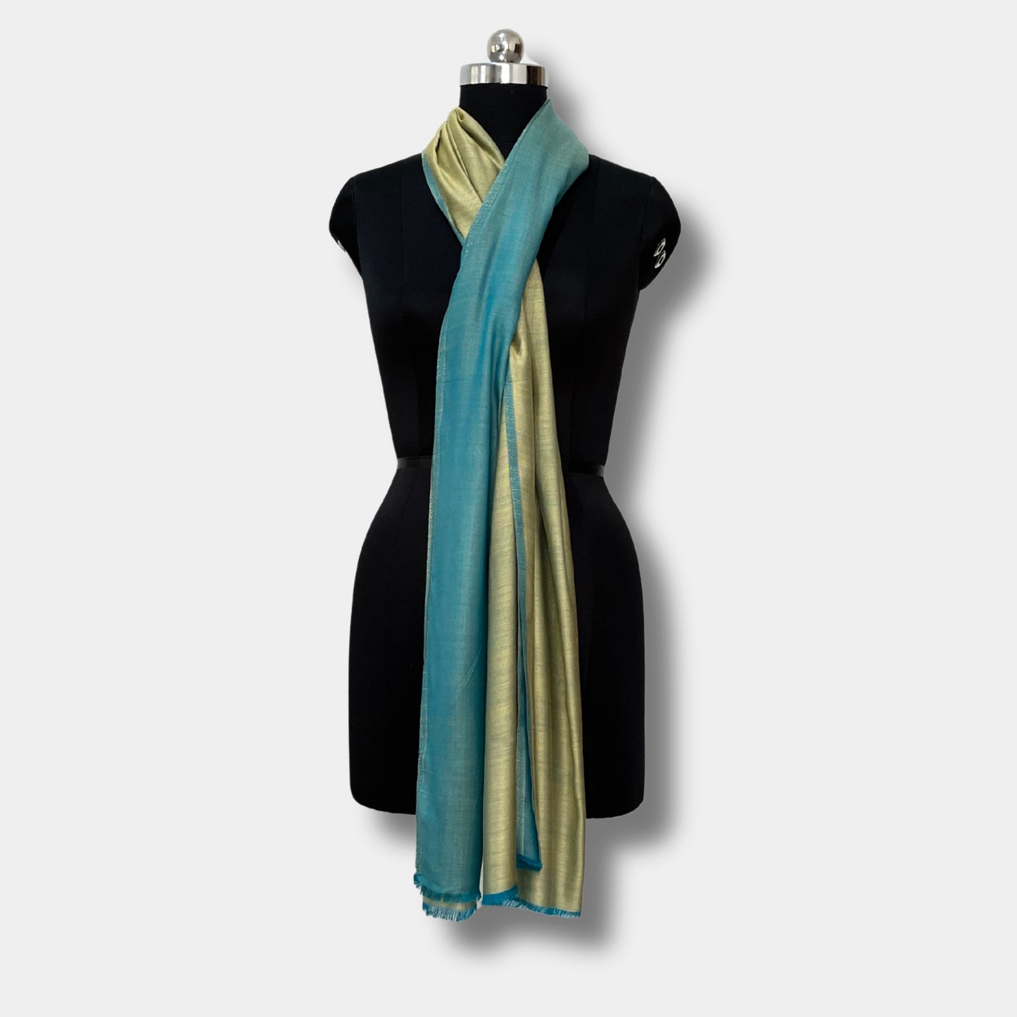 reversible pashmina silk stole (yellowish gold)