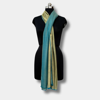 Reversible Pashmina Silk Stole (Yellowish Gold)