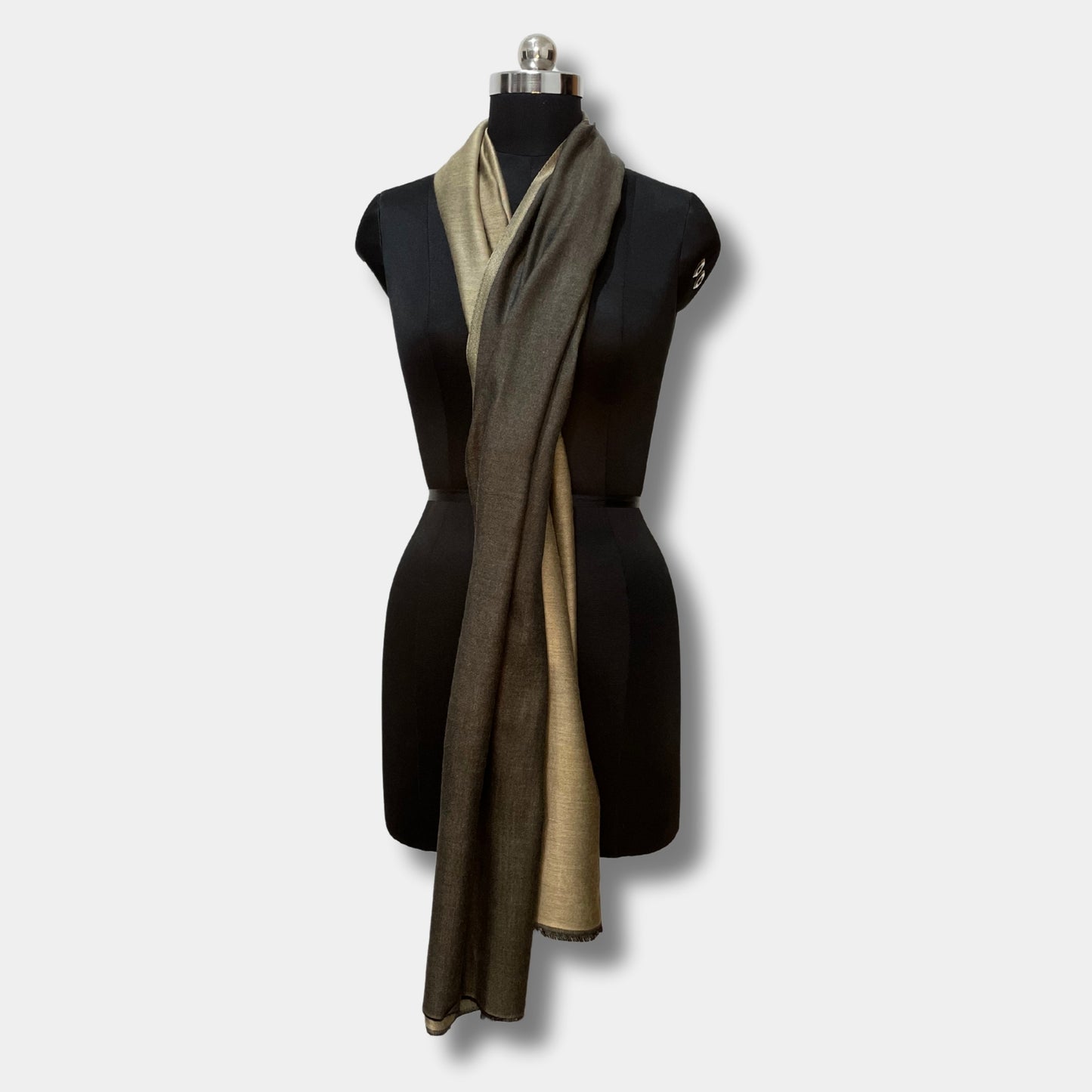 reversible pashmina silk stole (copper gold)