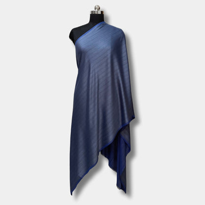 Reversible Pashmina Silk Stole (Dark Blue)