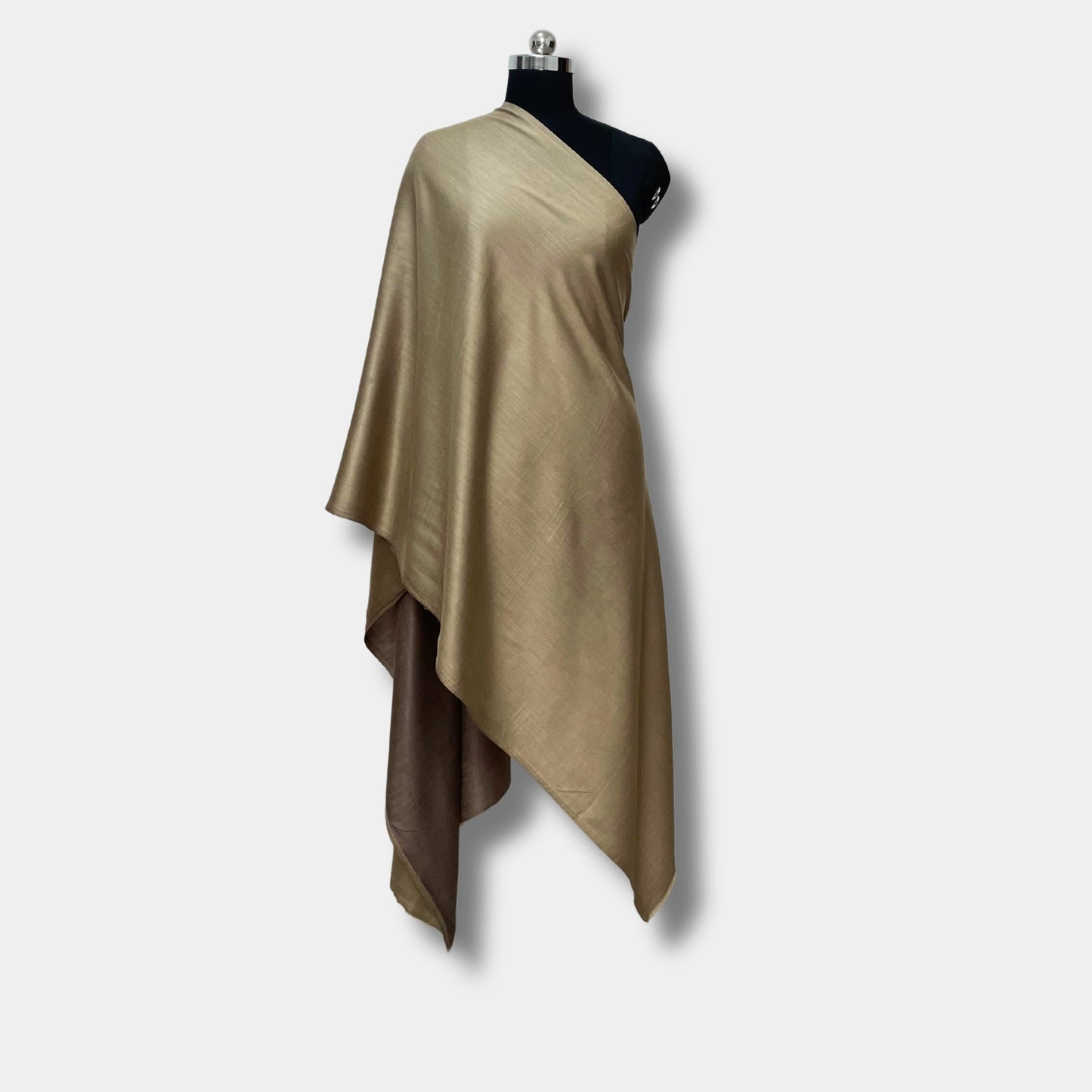 reversible pashmina silk stole (dusky brown)
