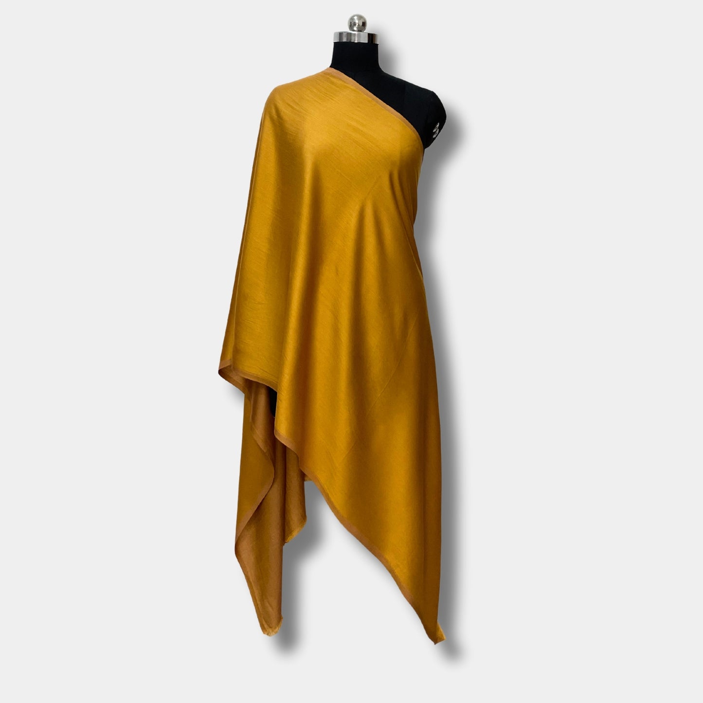 reversible pashmina silk stole (mustard brown)