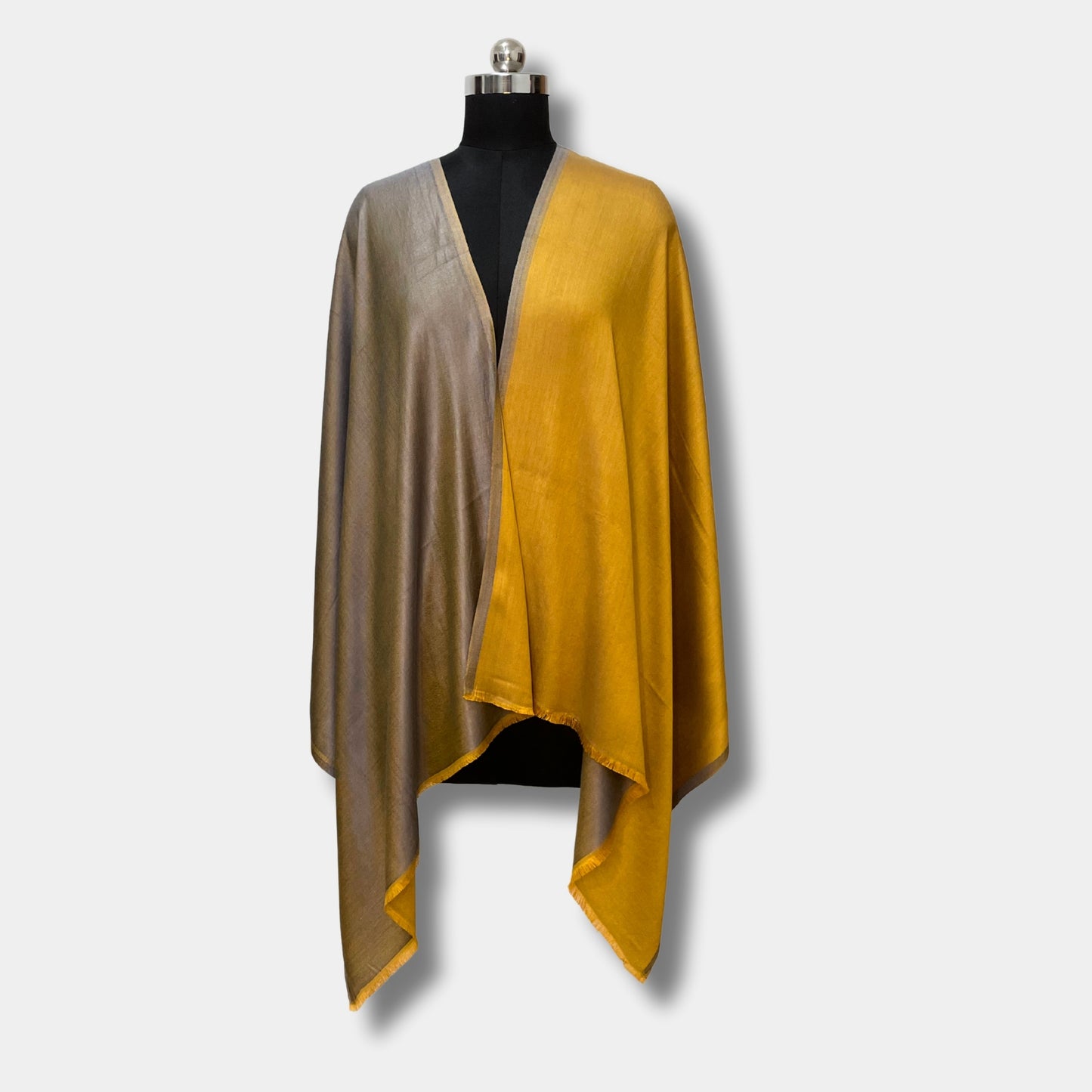 reversible pashmina silk stole (bright brown)