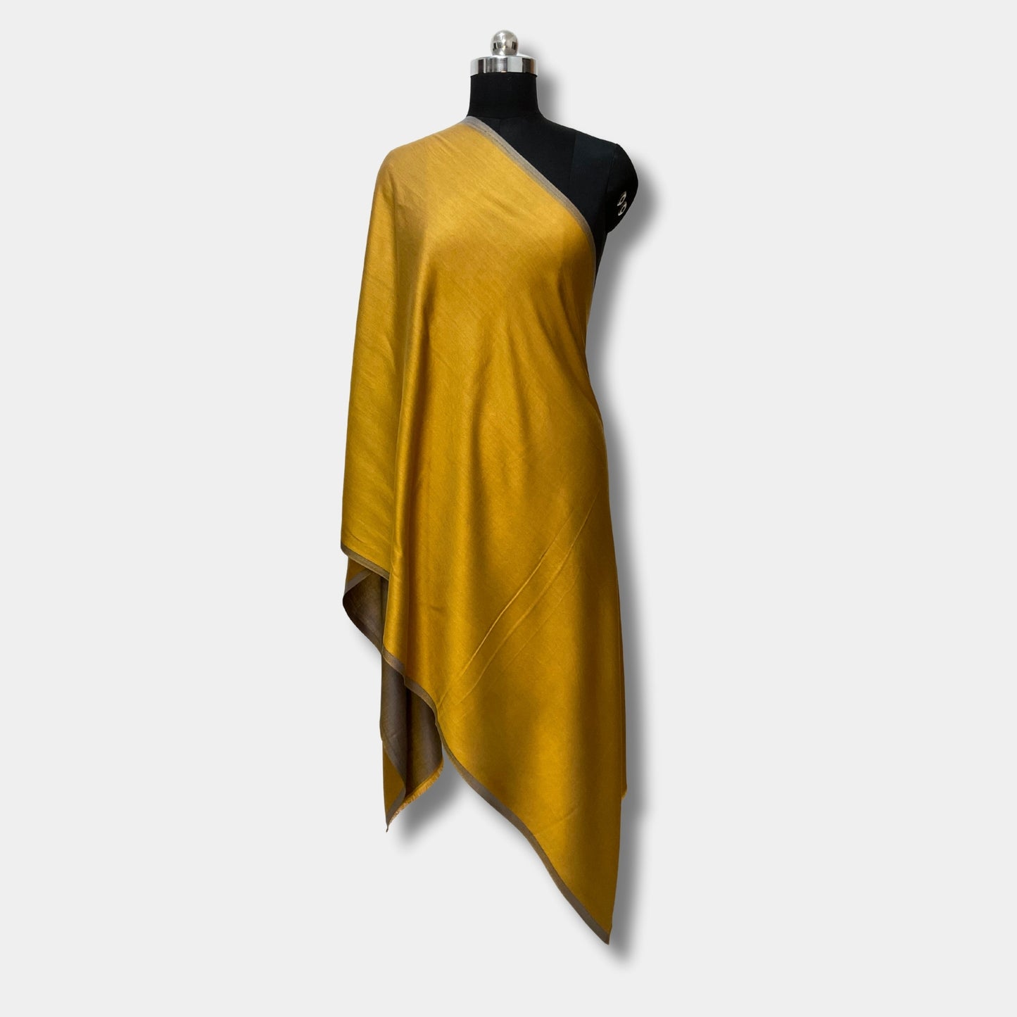 reversible pashmina silk stole (bright brown)
