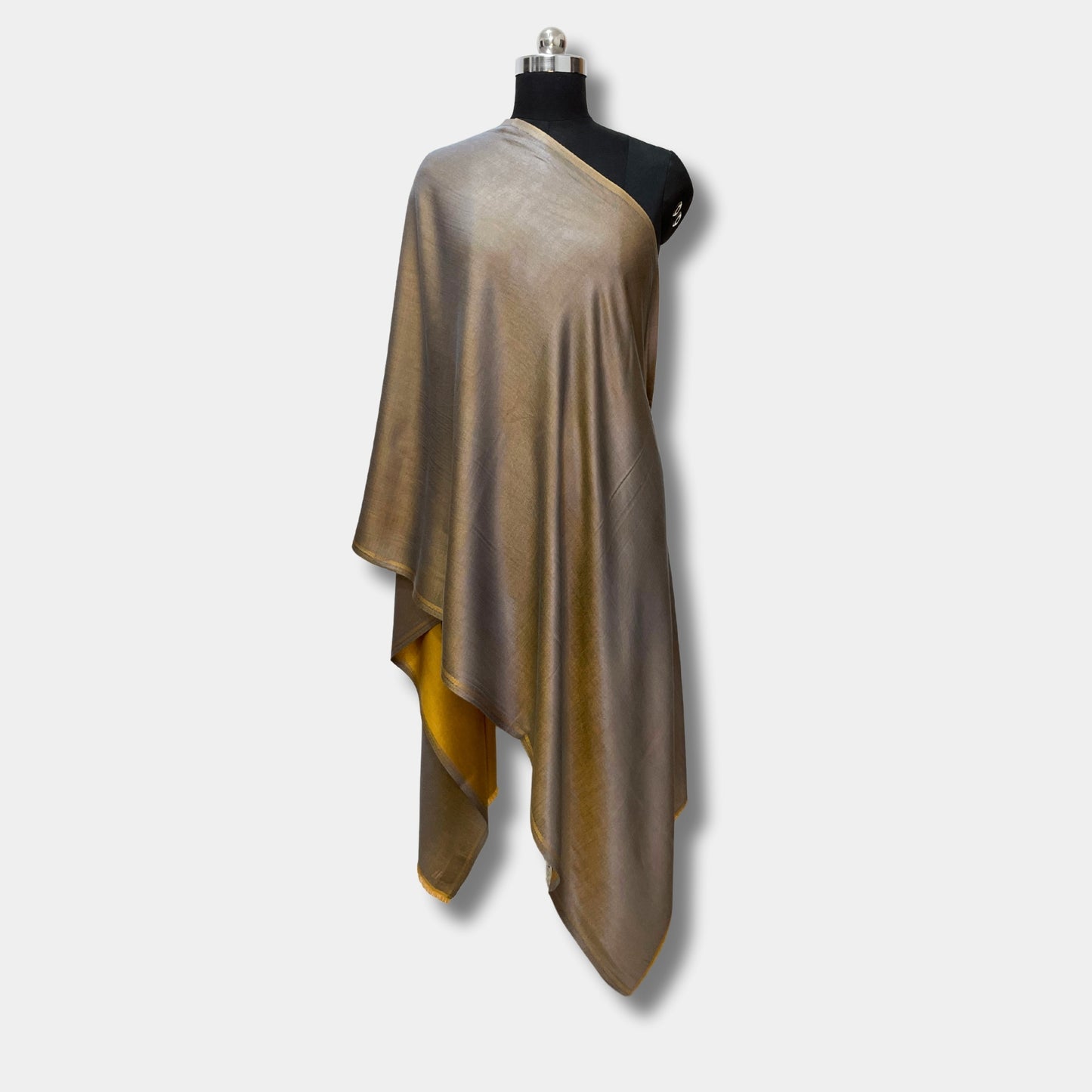 reversible pashmina silk stole (bright brown)
