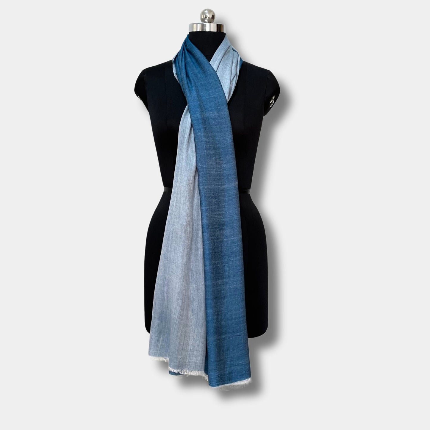reversible pashmina silk stole (denim blue)