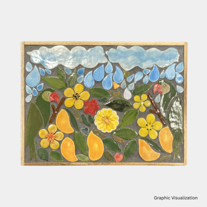 Murasaic Monsoon Parrots & Mango Orchard DIY Ceramic Mosaic Mural Kit