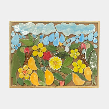 Murasaic Monsoon Parrots & Mango Orchard DIY Ceramic Mosaic Mural Kit