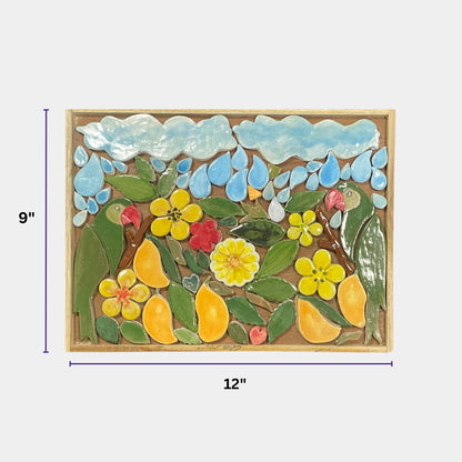 Murasaic Monsoon Parrots & Mango Orchard DIY Ceramic Mosaic Mural Kit