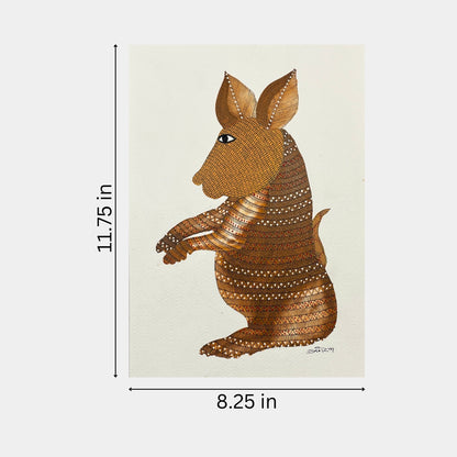 Handmade Gond Painting - The Wise Boar: Keeper of the Forest (Unframed)