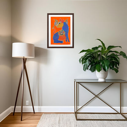 Handmade Gond Painting - The Guardian of Harmony (Unframed)