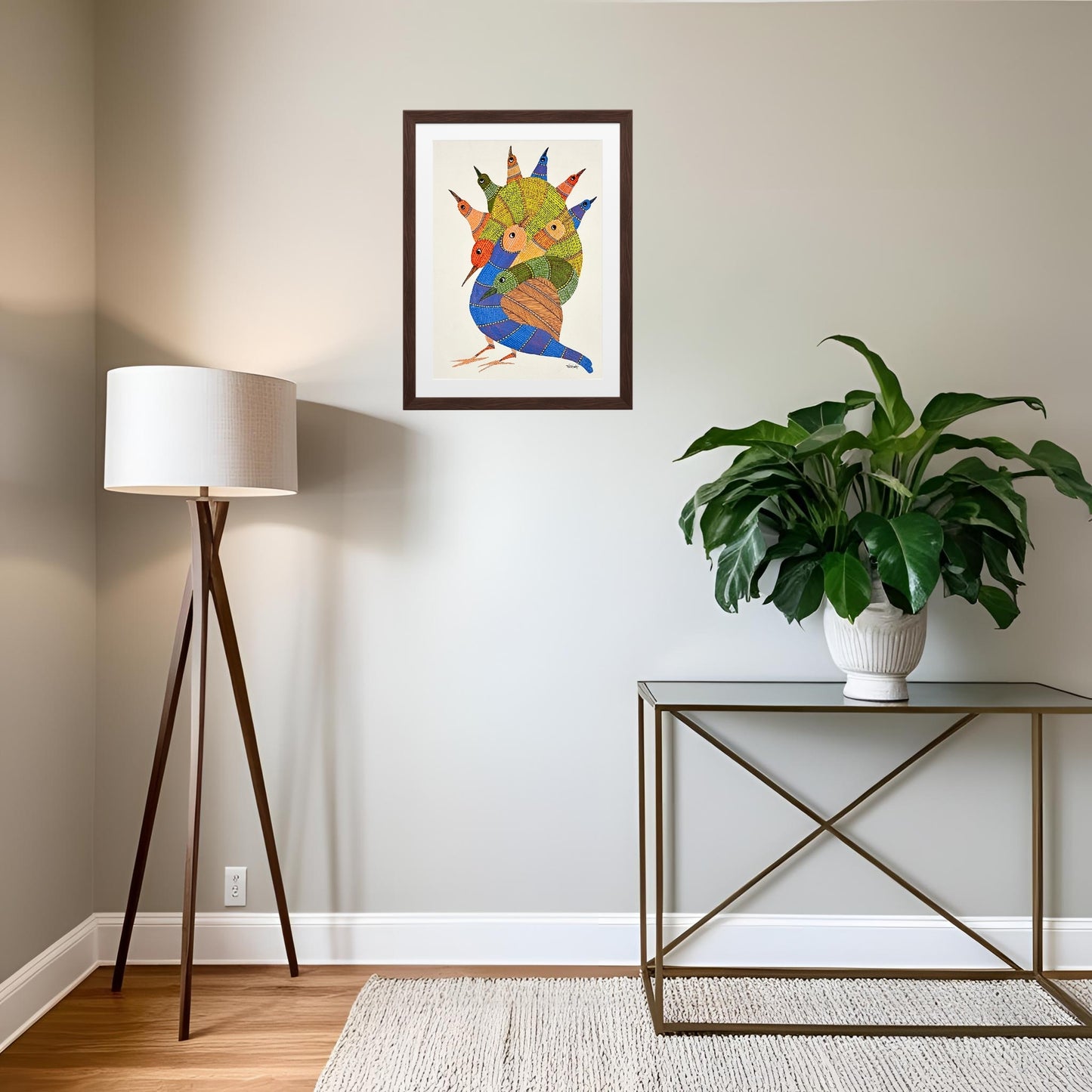 handmade gond painting - the symphony of unity (unframed)