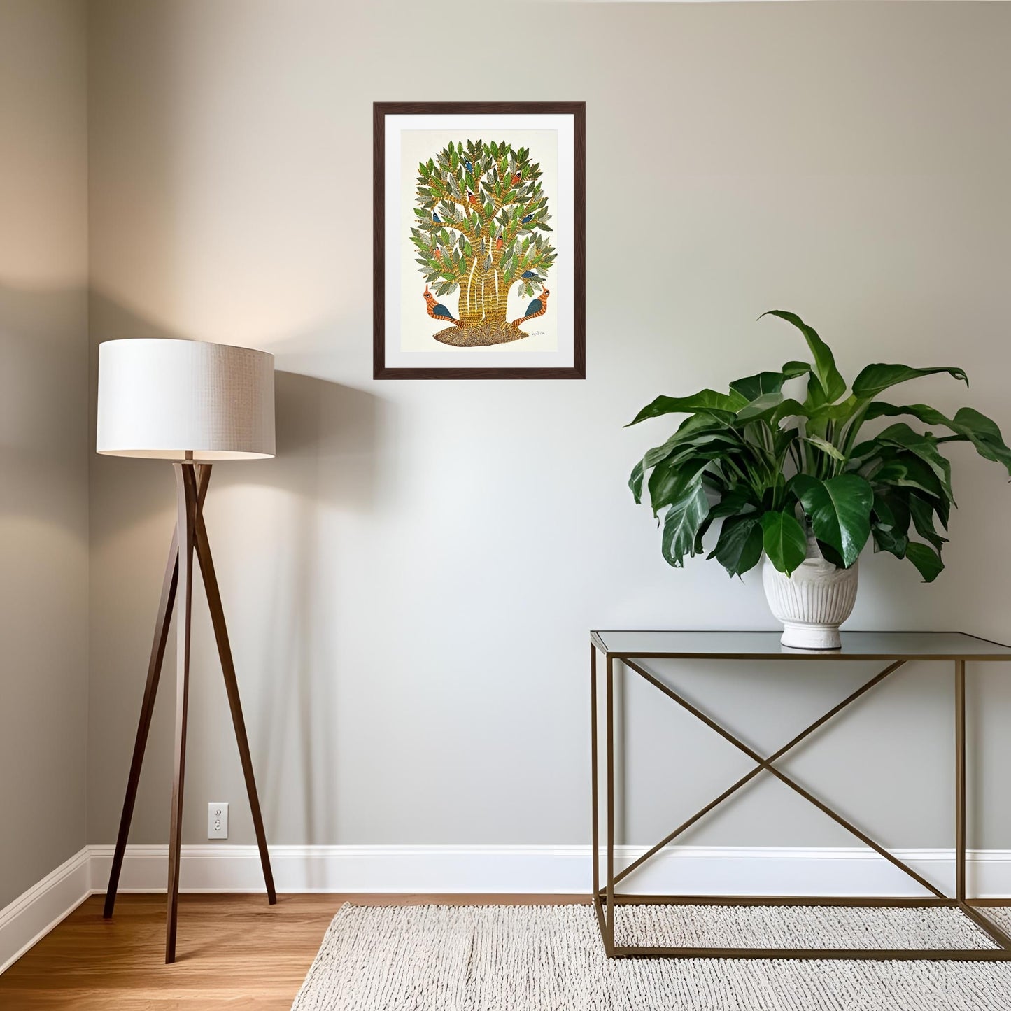 handmade gond painting - the tree of life (unframed)