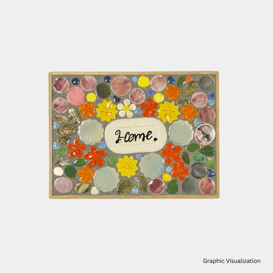 Murasaic "Home" Floral Nameplate DIY Ceramic Mosaic Kit