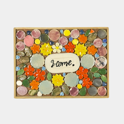 Murasaic "Home" Floral Nameplate DIY Ceramic Mosaic Kit