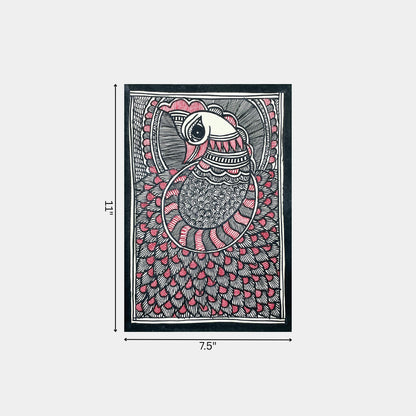 Madhubani Painting of The Peacock (Unframed)
