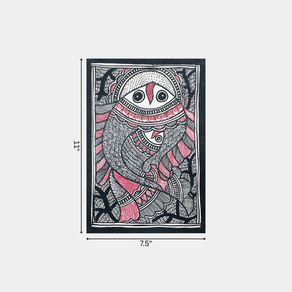 Madhubani Painting of The Fish Mother and Child (Unframed)