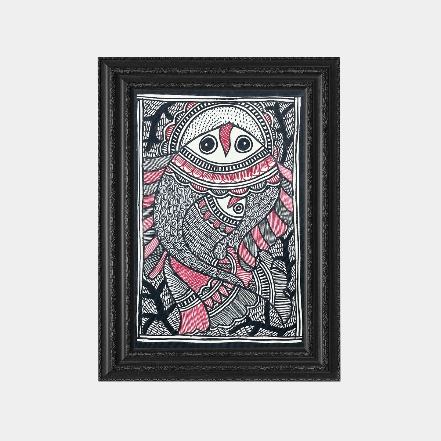 madhubani painting of the fish mother and child (unframed)