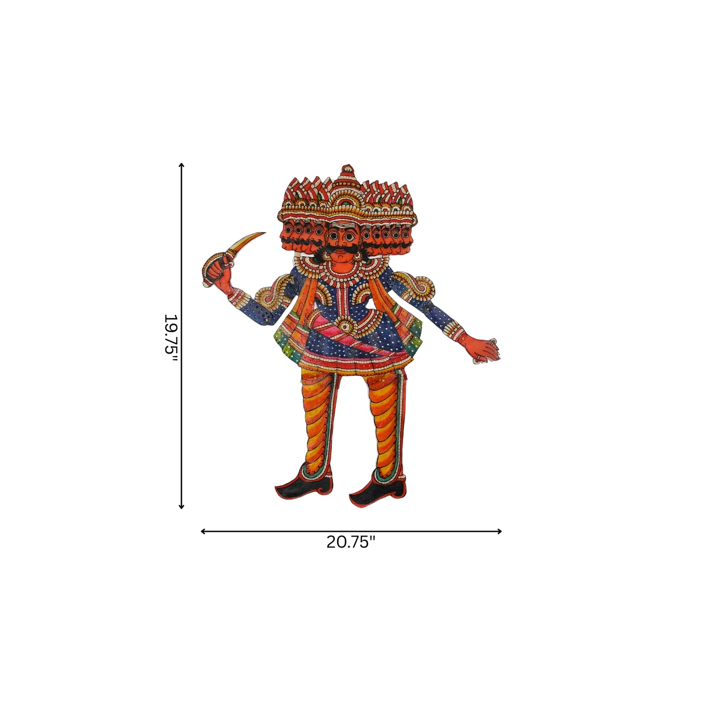tholu bommalata puppet - raavan (unframed)