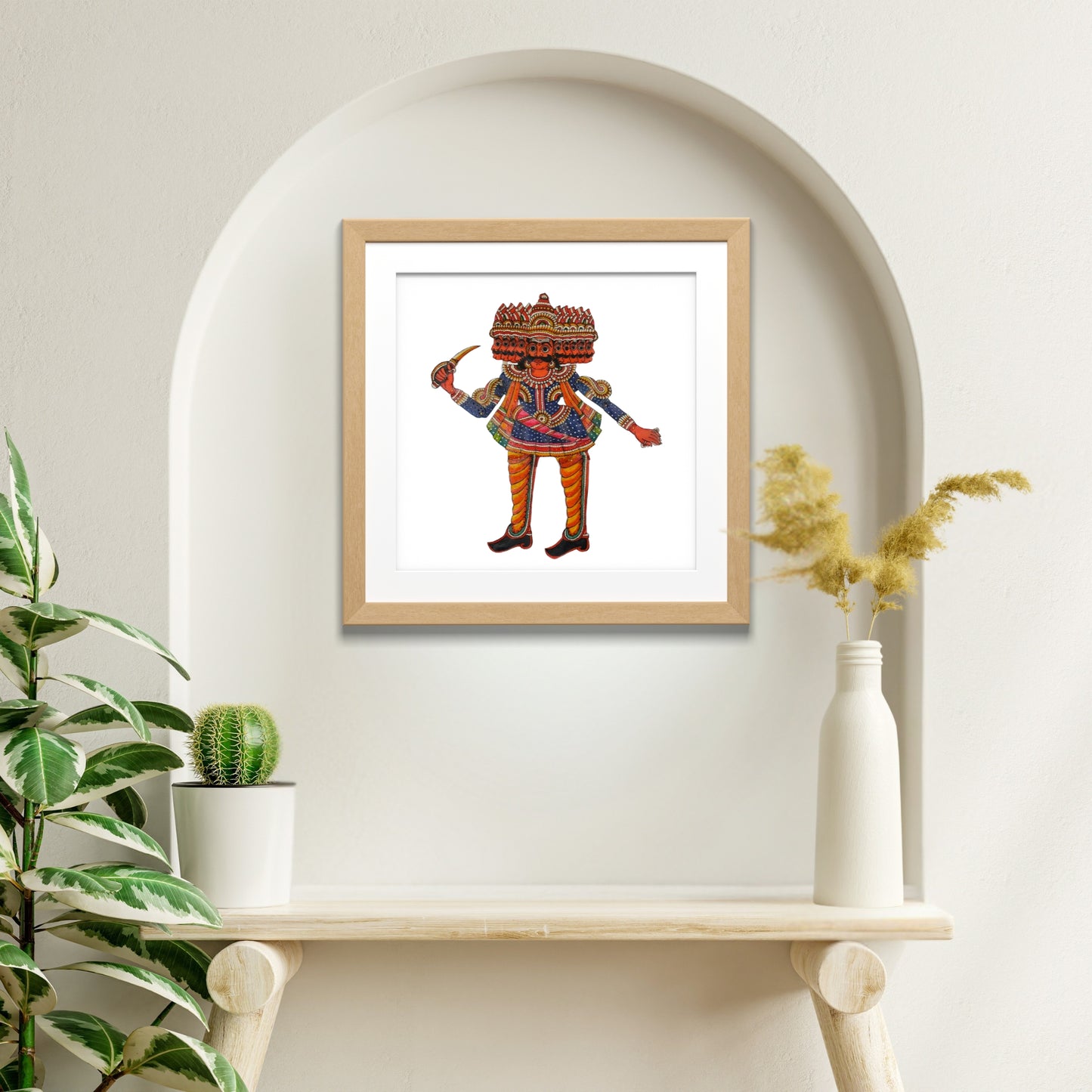 tholu bommalata puppet - raavan (unframed)