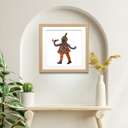 Tholu Bommalata Puppet - Lord Krishna (Unframed)