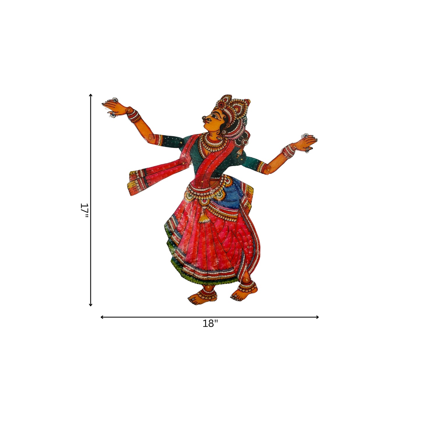 tholu bommalata puppet - radha (unframed)
