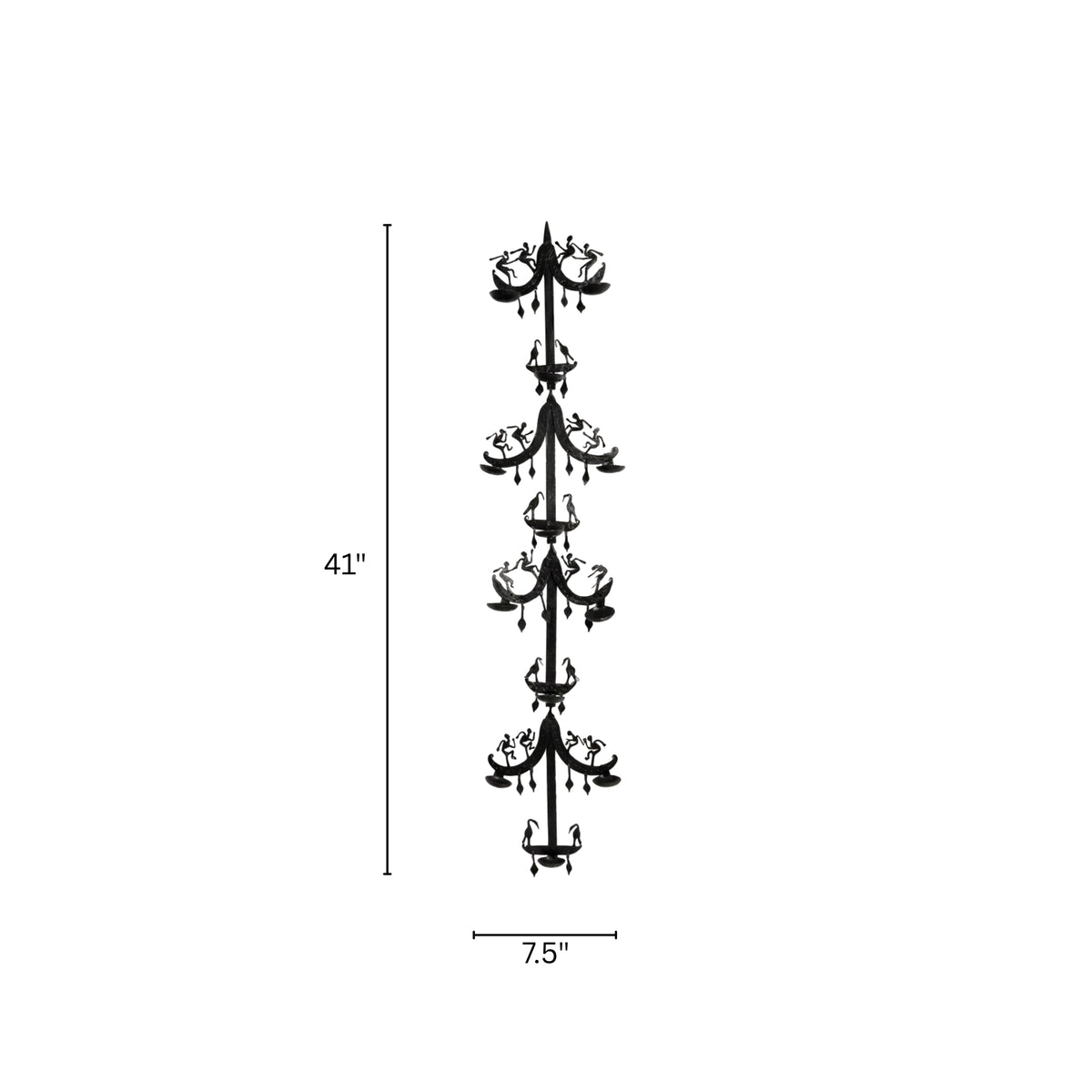 multi-tier bastar wrought iron hanging tree wall sculpture