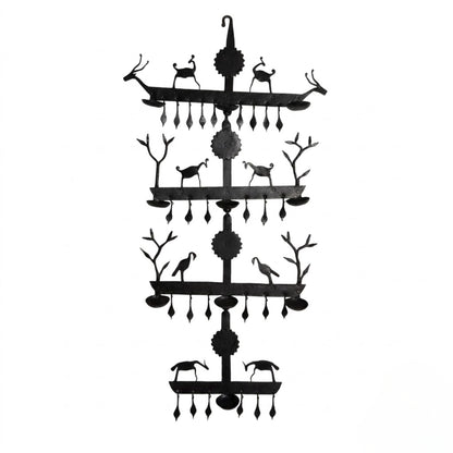 4-Tier Bastar Wrought Iron Wildlife & Tree Wall Hanging