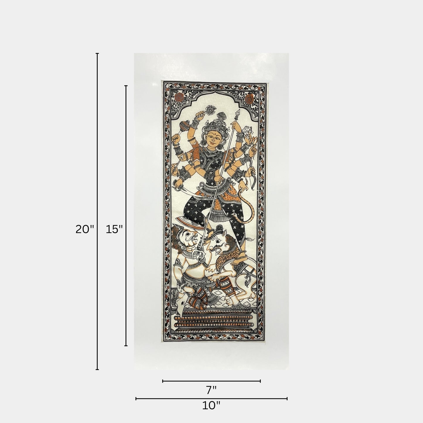 mahishasuramardini goddess durga silk pattachitra artwork - unframed