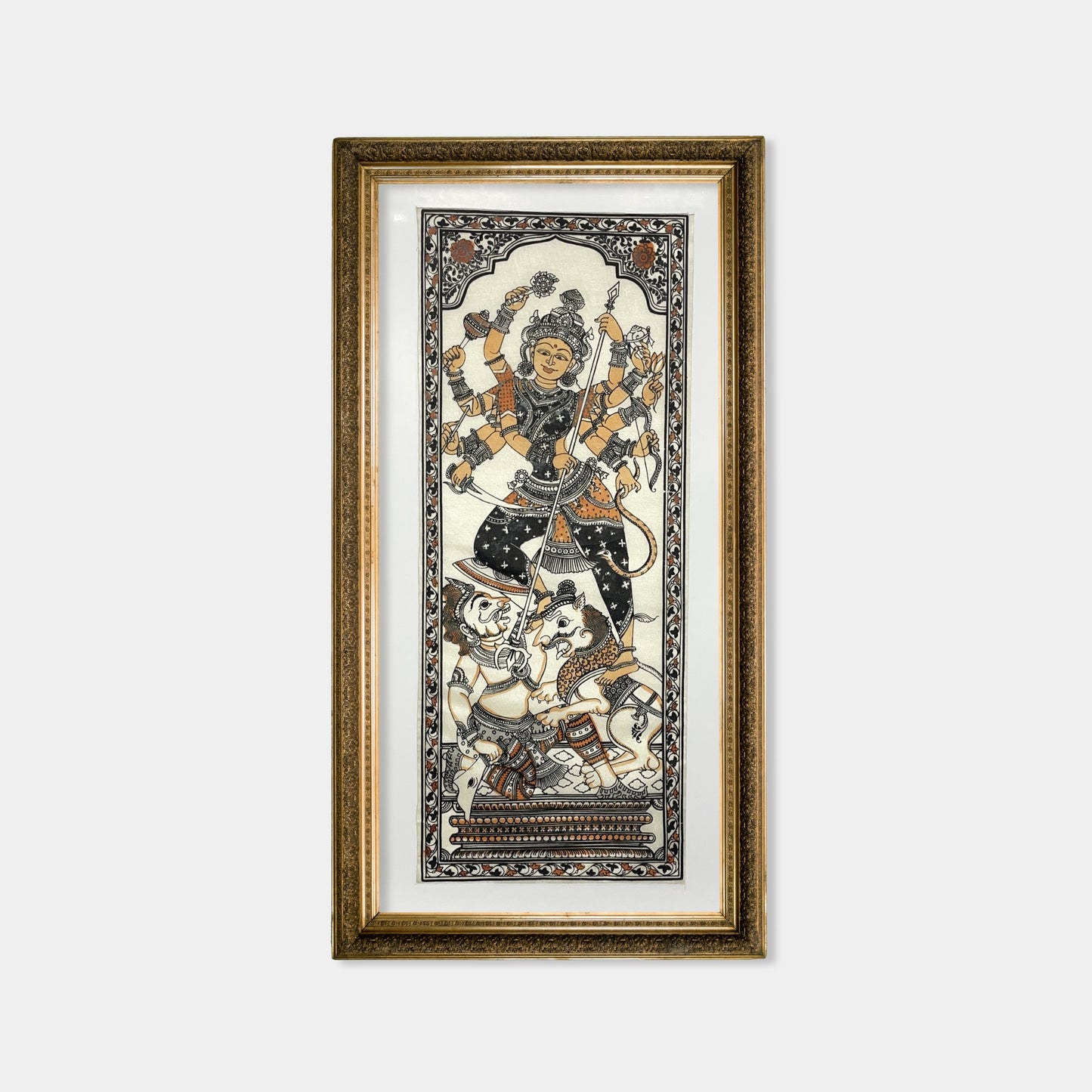 mahishasuramardini goddess durga silk pattachitra artwork - unframed