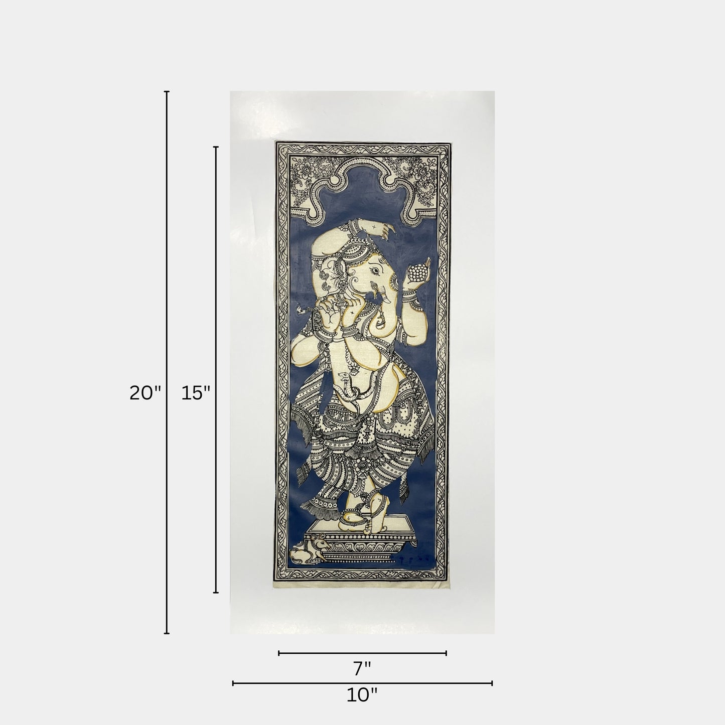 muralidhar ganesha flute player silk pattachitra - unframed
