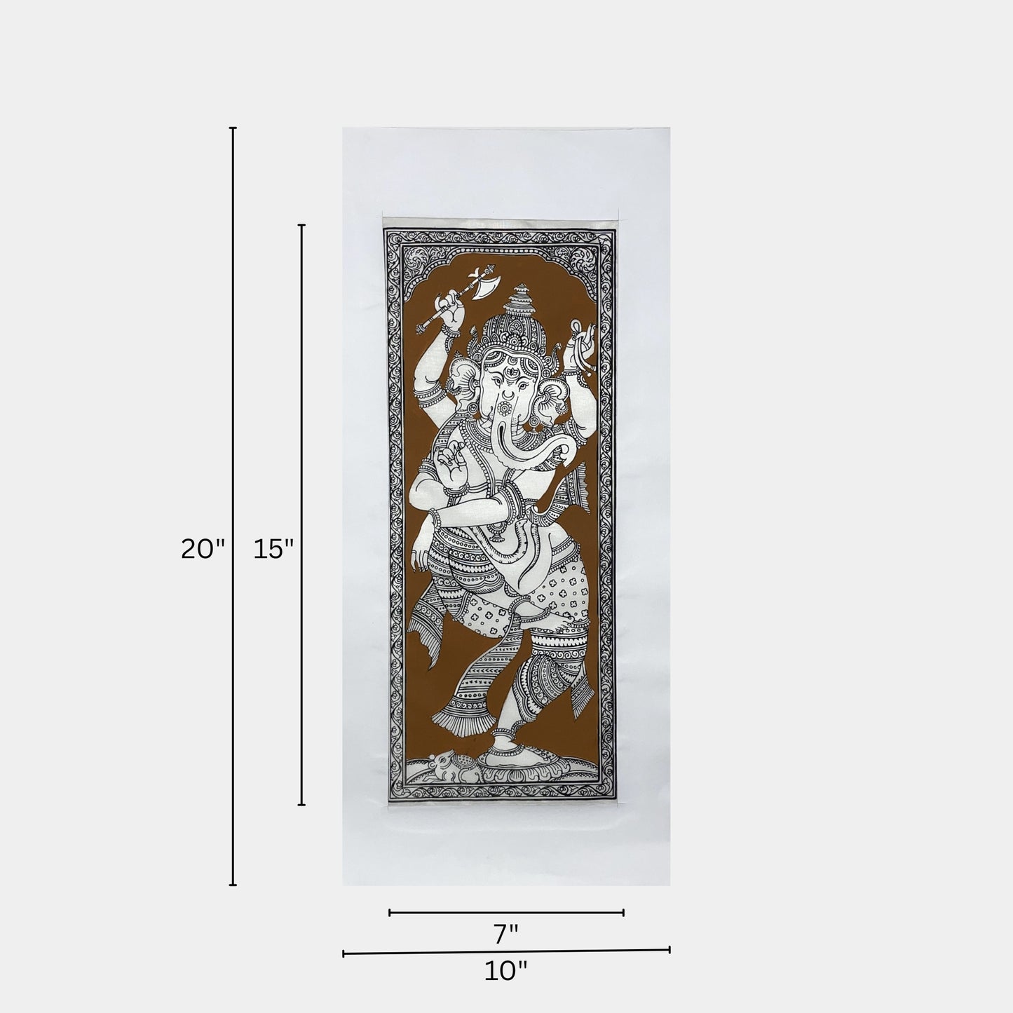 nritta ganesha dancing vinayaka silk pattachitra - unframed