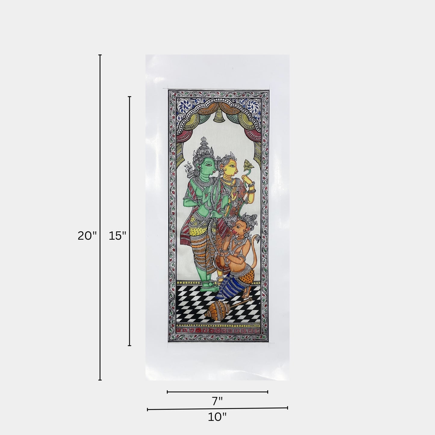 traditional ram darbar silk pattachitra painting - unframed