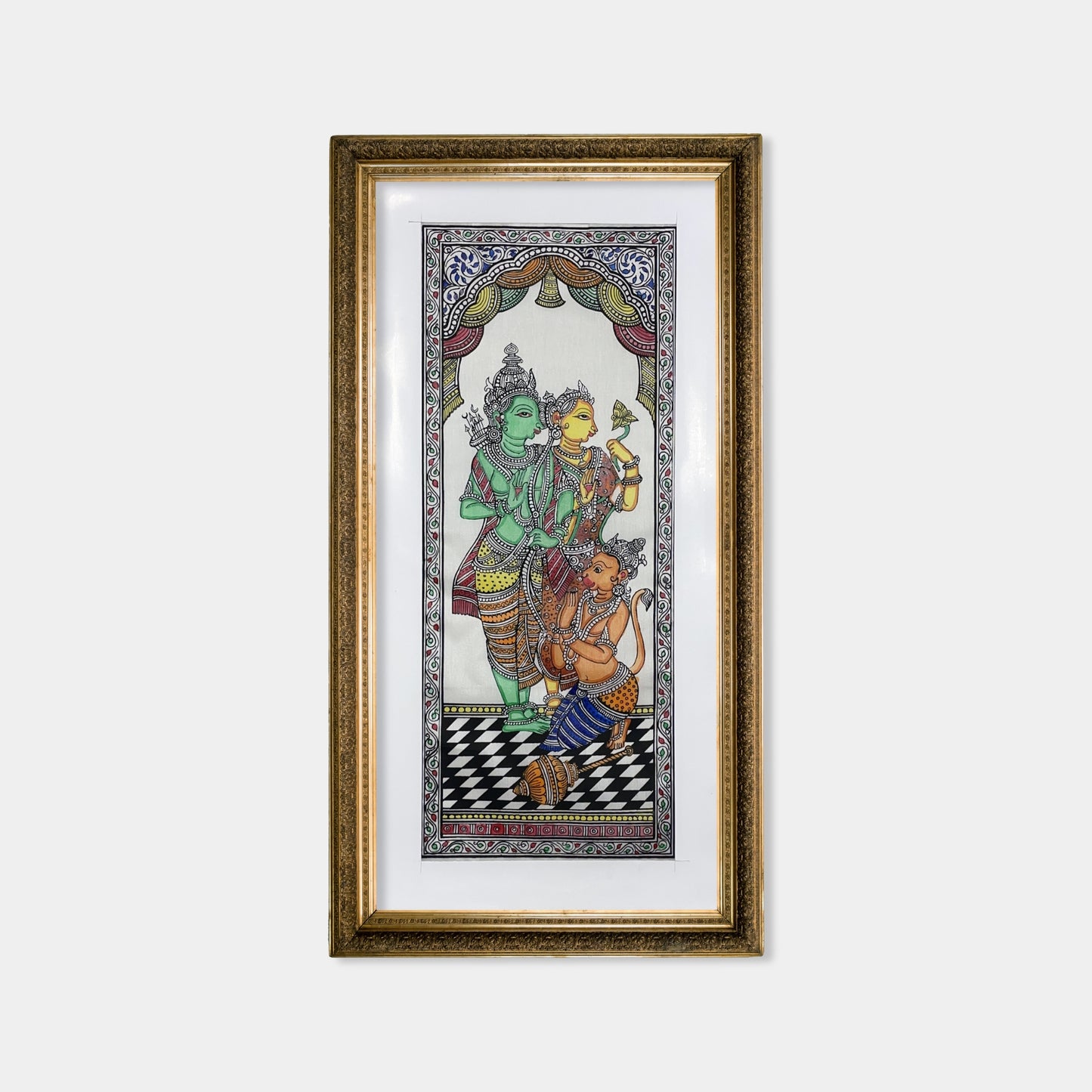 traditional ram darbar silk pattachitra painting - unframed