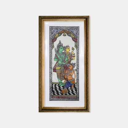 Traditional Ram Darbar Silk Pattachitra Painting - Unframed