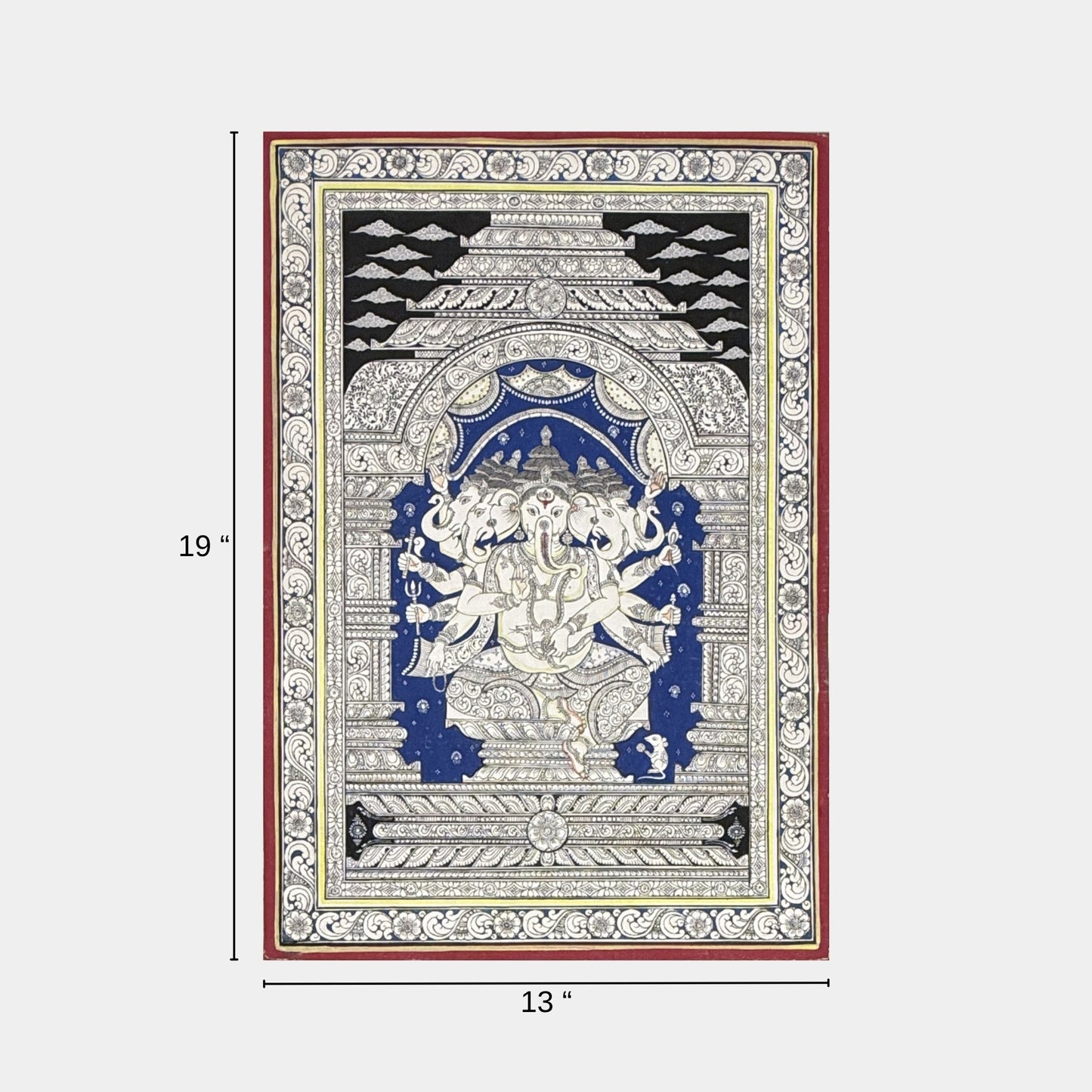 handmade panchamukhi ganesha pattachitra painting