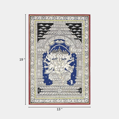 Handmade Panchamukhi Ganesha Pattachitra Painting