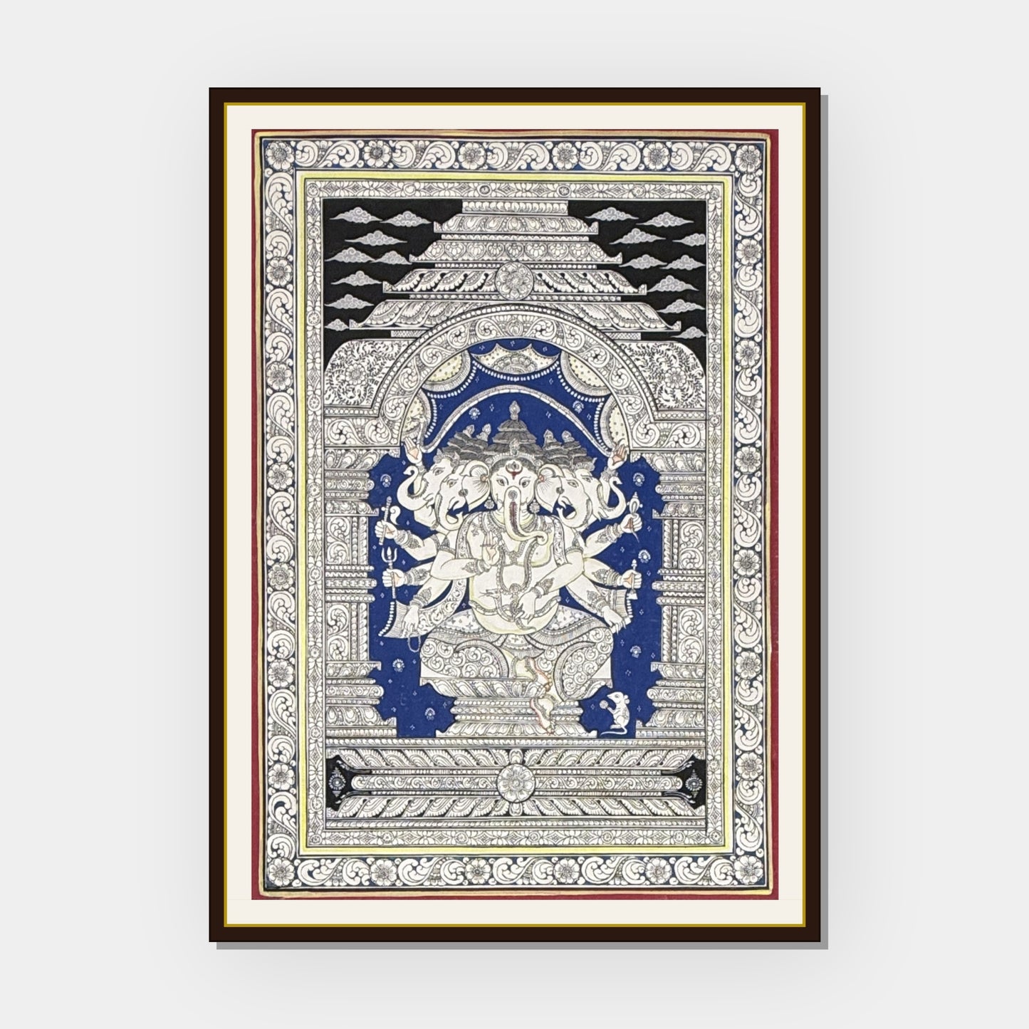handmade panchamukhi ganesha pattachitra painting