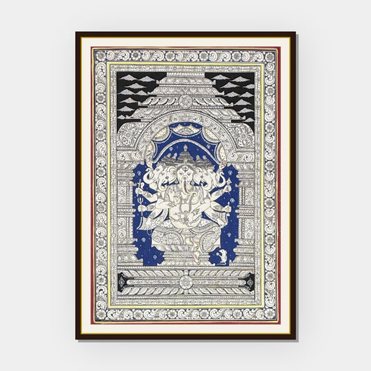 Handmade Panchamukhi Ganesha Pattachitra Painting