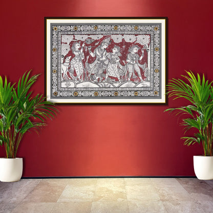 Sri Radha Krishna Yugal Sarkar Traditional Pattachitra Painting