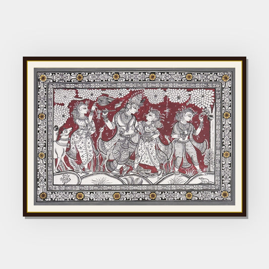 Sri Radha Krishna Yugal Sarkar Traditional Pattachitra Painting