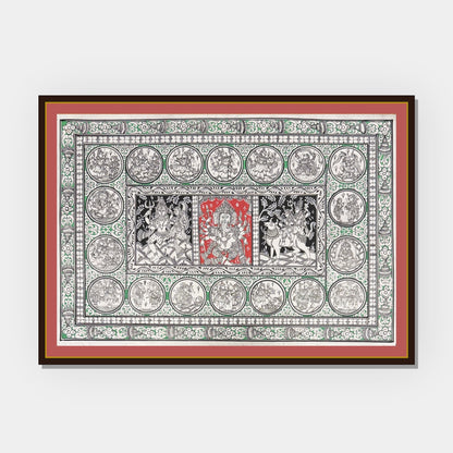 Ganesha Janma Leela Legend Traditional Odisha Pattachitra Painting