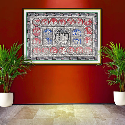 Sri Krishna Janma Leela Biography Traditional Pattachitra Painting