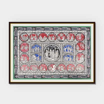 Sri Krishna Janma Leela Biography Traditional Pattachitra Painting