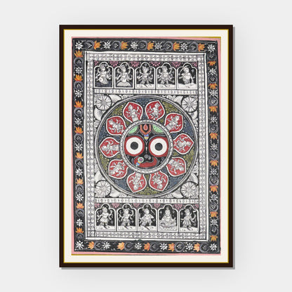 Lord Jagannath Badapadma Mandala with Dashavatara Pattachitra Painting