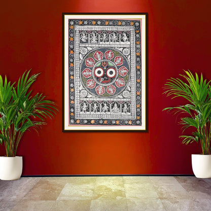 Lord Jagannath Badapadma Mandala with Dashavatara Pattachitra Painting