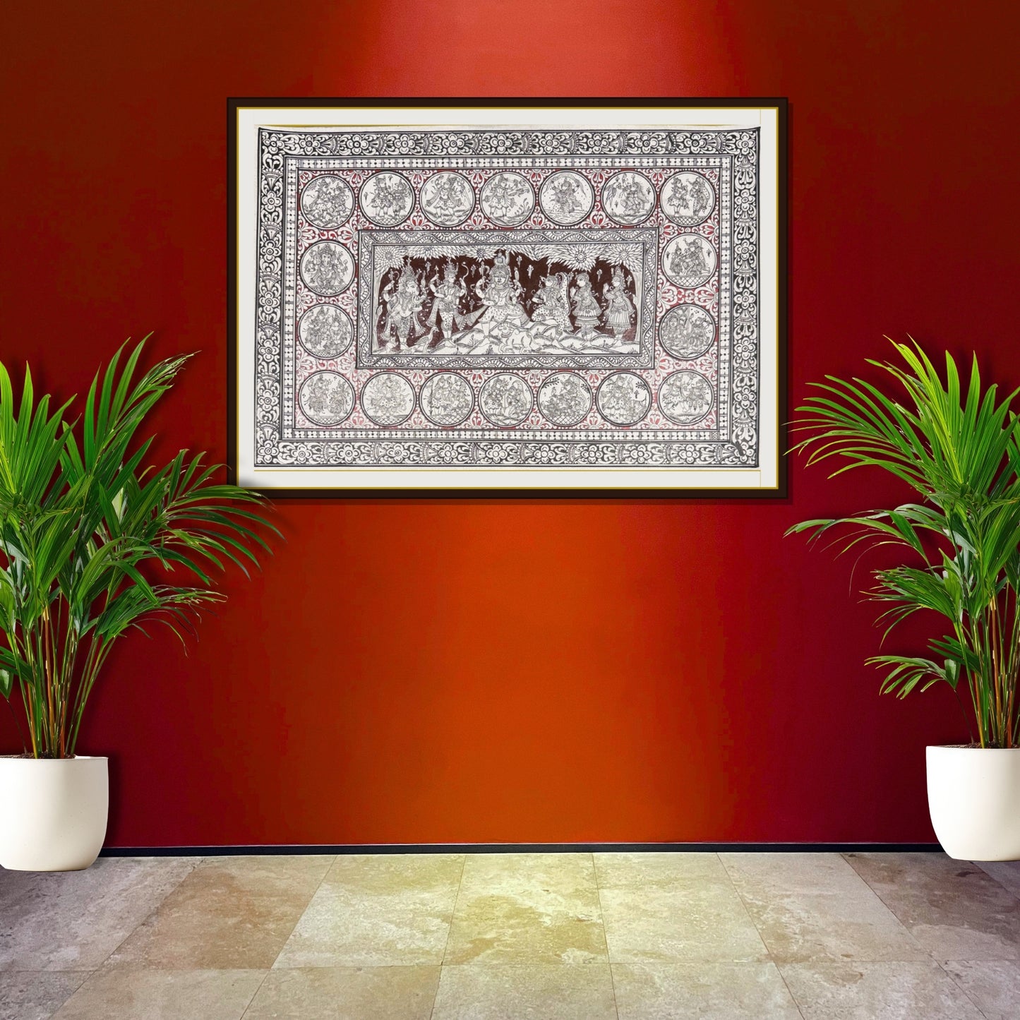 kailashpati shiva durbar and ganesha janma leela pattachitra painting